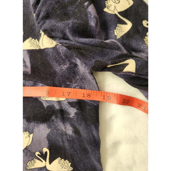 Anthropologie Maeve Bethesda Flannel Top Swan Print Blue Size XS - Picture 4 of 9